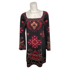 ‎INC International Concepts Black Red Slinky Dress Medium